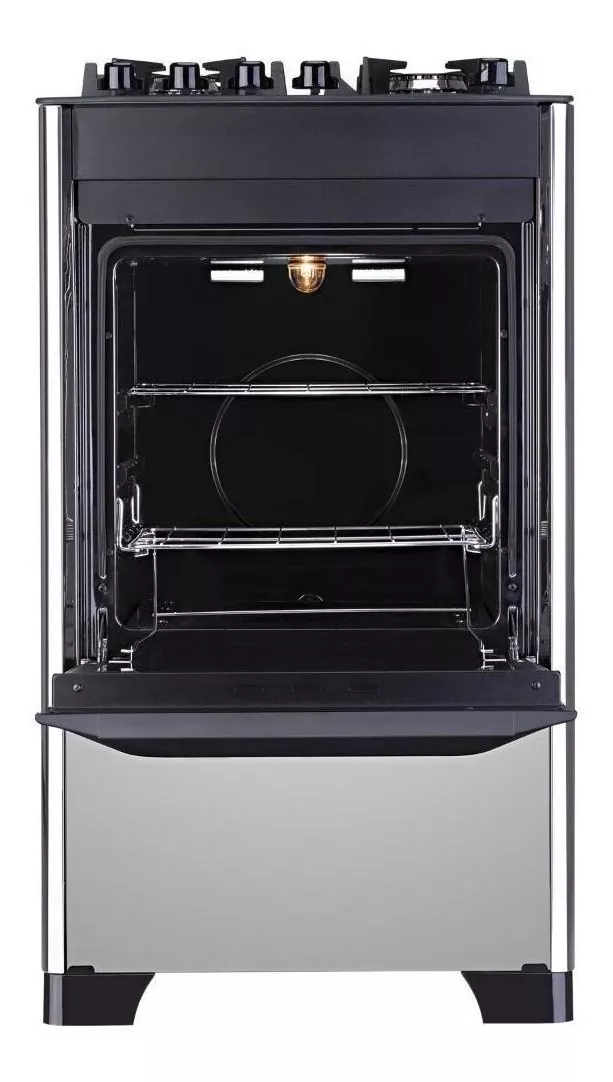 Fogão de pé Dako Magister Style 4Q a gás/elétrico 4 queimadores preto porta cega 60L - Imagem 3