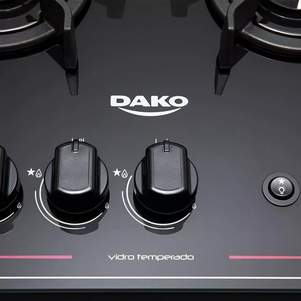 Fogão de pé Dako Magister Style 4Q a gás/elétrico 4 queimadores preto porta cega 60L - Imagem 4