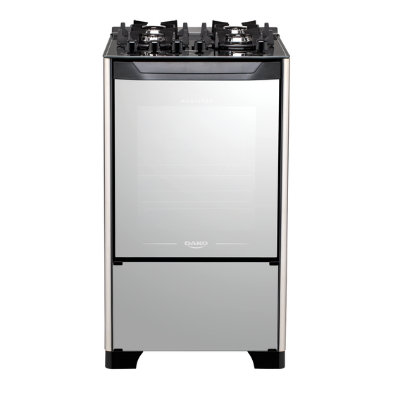 Fogão de pé Dako Magister Style 4Q a gás/elétrico 4 queimadores preto porta cega 60L