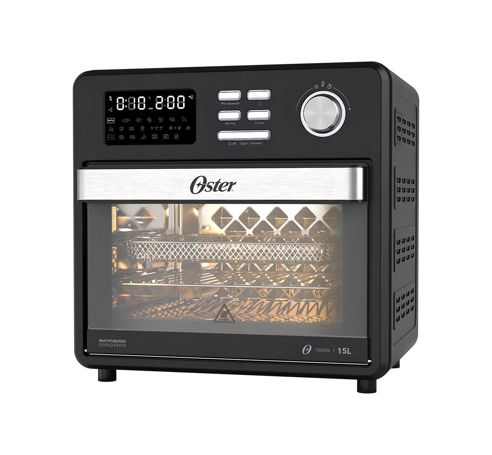 Fritadeira e Forno Oster Gourmet Preto 15 Litros 10 Em 1 220v