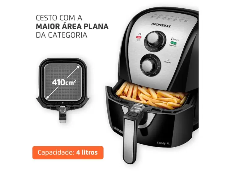 Fritadeira Elétrica sem Óleo/Air Fryer Mondial - Family - Imagem 5