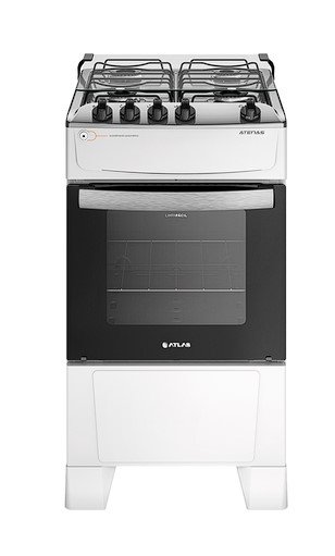 Fogão 4 Bocas Branco com Mesa Inox Atlas Atenas Bivolt - Imagem 2